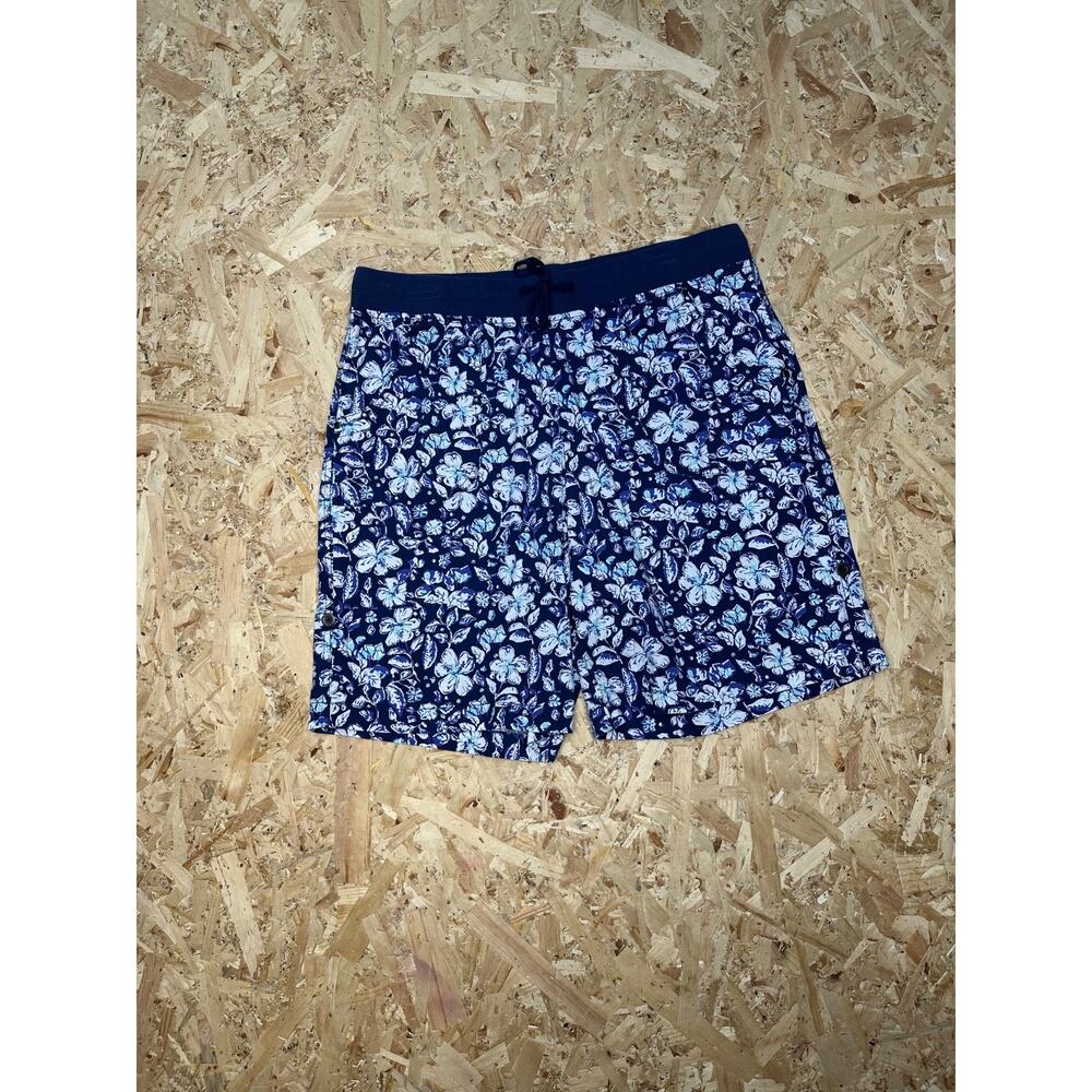 Dash Women’s Blue Floral Pocket Shorts Sz L